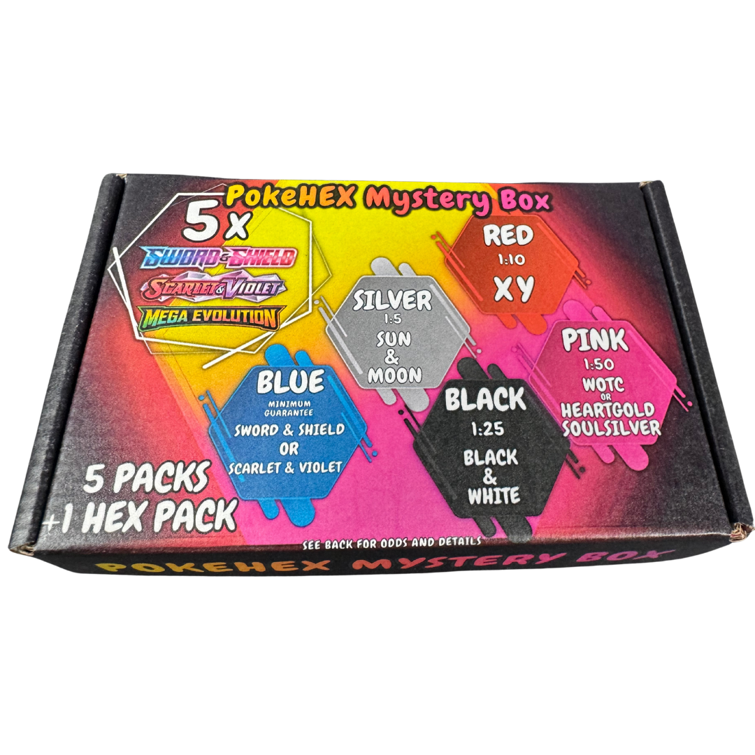 PokeHEX Mystery Box 2.0 – Pokémon Card Booster Pack Mystery Box (6 Pac