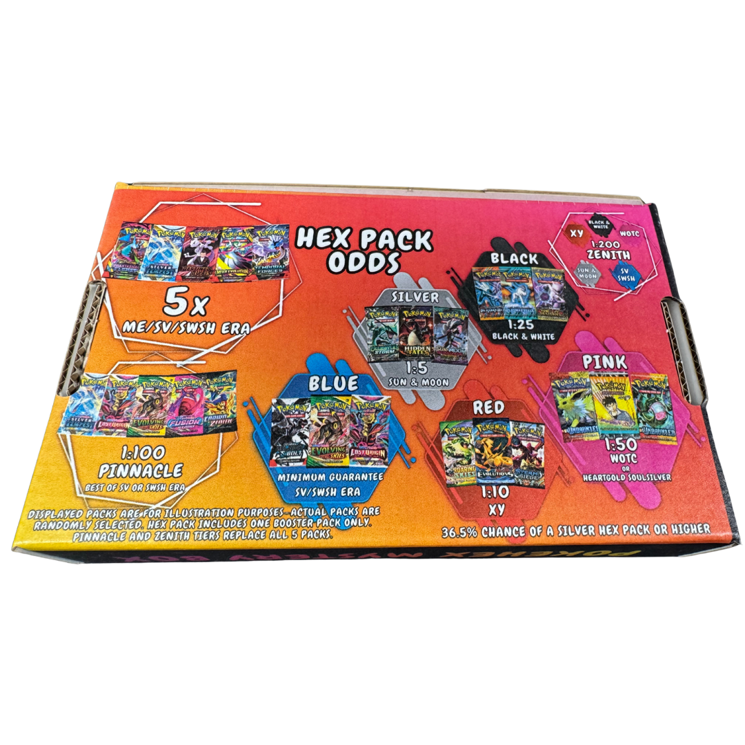 PokeHEX Mystery Box 2.0 – Pokémon Card Booster Pack Mystery Box (6 Packs)